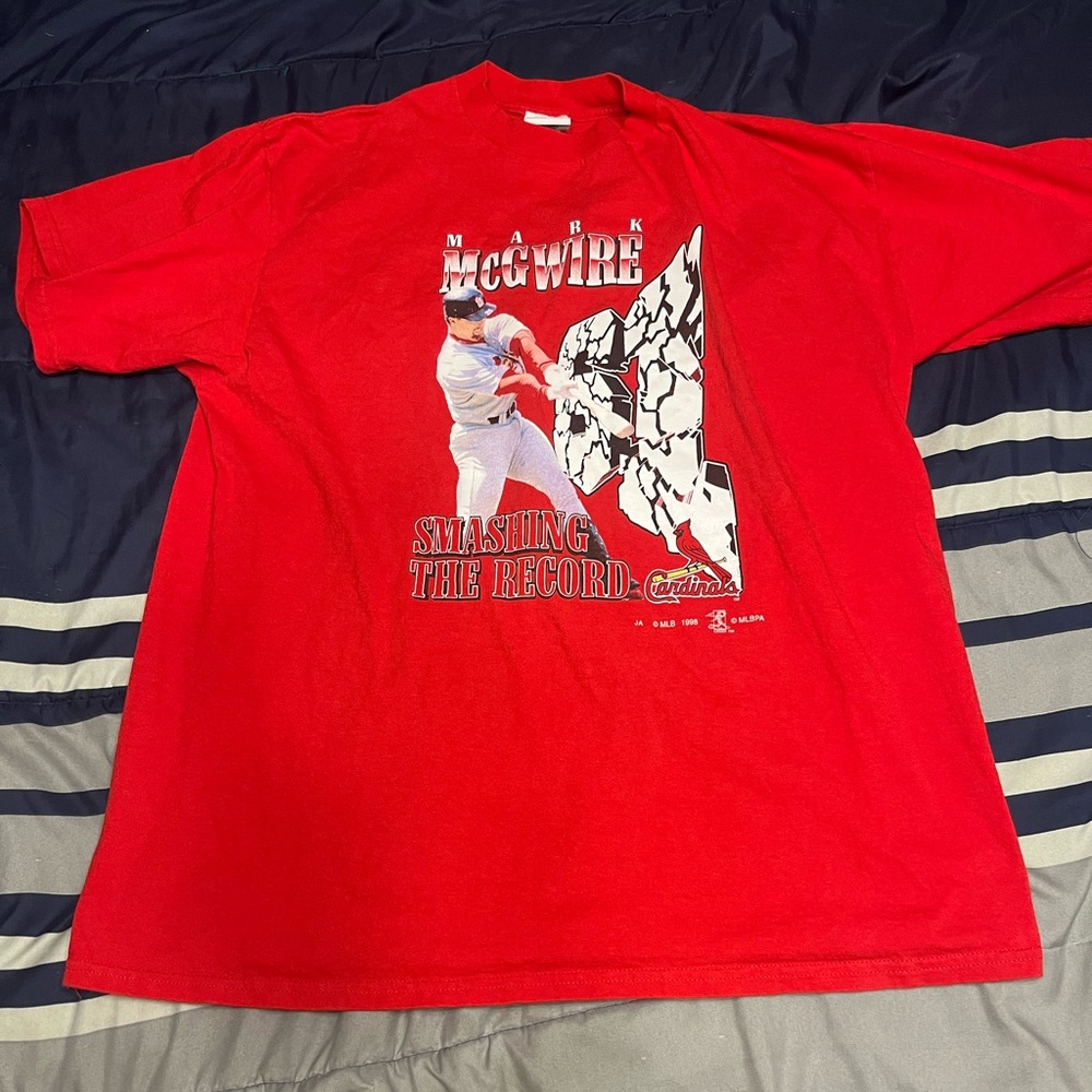 MARK MCGUIRE SMASHING THE RECORD VINTAGE 1998 TEE SIZE XXL